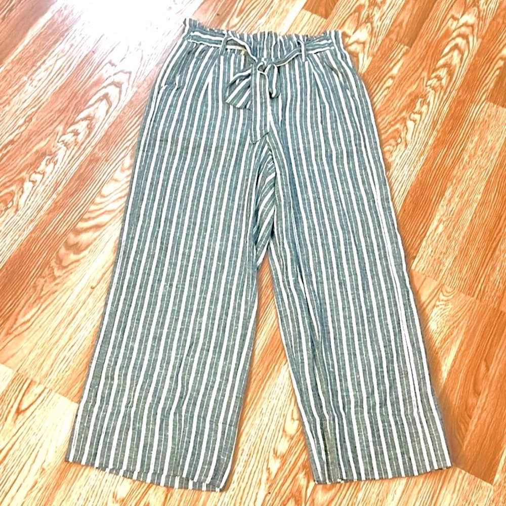 Lovecrazy,Soft Striped Linen-Blend, Wide-Leg Palazzo Pant,Excellent Cond.,Size S - Picture 6 of 11
